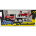 Maisto Muscle Machines Diecast Model Car Transport Chevy Chevrolet C60 Flatbed 1966 + Camaro SS 1969