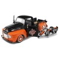 Maisto Diecast Model Car + Motorbike 32161 Ford F1 F 1 Pickup 1948 + Harley Davidson Duo Glide 1958