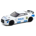 Greenlight Diecast Model Car Hot Pursuit Police Nissan GT R R35 2014 Stockholm Sweden 1/64 scale new