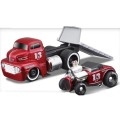 Maisto Muscle Machines Diecast Model Car Transport Ford COE Flatbed Truck 1950 + Ford Roadster 1932