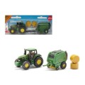 Siku Diecast Model 1665 John Deere Tractor and baler trailer Farm Agricultural 1/87 scale new in pac
