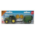 Siku Diecast Model 1665 John Deere Tractor and baler trailer Farm Agricultural 1/87 scale new in pac