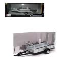 Cararama Hongwell Diecast Model Trailer single axle with ramps 1/43 scale