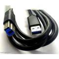 USB-A 3.0 Male - USB-B 3.0 Male Cable 5ft Black 5KL2E22501 AWM STYLE