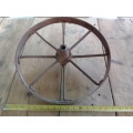Antique Iron wheelbarrow wheel. Good condition, no rust.