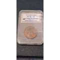 1959 South Africa PROOF 1 penny. SANGS graded