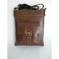 1 DAYONLY ! - CROSS BODY - HANCRAFTED GENUINE LEATHER SADDLE BAG - HAS POCKET FOR  i PAD  WITH COVER