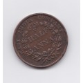 1835 EAST INDIA COMPANY HALF ANNA COIN -TOP GRADE - RARE - 183 YEARS OLD - PLEASE CHECK SCANS
