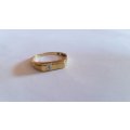 9ct Men's Solid Yellow Gold Ring with DIAMOND Crazy R1 Start