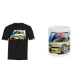 Bmw M3 Premium Quality T-shirt Black T-shirt & Yellow Print with Free Mug