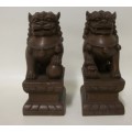 Pair of Temple Dogs/Foo Dogs (Symbol for Prosperity and Success)  -  Resin - 12cm tall
