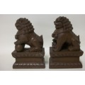 Pair of Temple Dogs/Foo Dogs (Symbol for Prosperity and Success)  -  Resin - 12cm tall