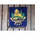ORIGINAL BSAP (British South Africa Police) Blue and Old Gold Tassled Banner (Rhodesia)