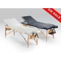 3 Section Massage Table (Beige/Black)