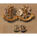 SA Medical corps cap and collar badges  - lugs & pins in tact