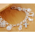 Amazing Quality 925 Sterling Silver filled Charm Bracelet