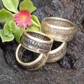 *** Coin Ring - Size K *** Eendrag Maak Mag / Unity Is Strength - 1960 to 1964 SA 1c or 1/2c Coin