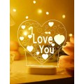 Luxurious İ love u 3D led mood light for any occasions