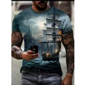 3D PRINTED ship T shirt