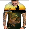 3 D fishing T shirt  short sleeve