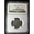 1893 *** 1 Shilling  *** F15 8* graded and ready for your collection