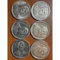 Mandela smiley coins priced per coin to take all 6
