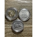 Mandela 3 capsules coins  * 1994 circulated 2000 smiley circulated 2008 inch * 10 sets