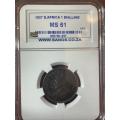1927  ***  Shilling  ***  MS61  ***  there are 15 grade ms coins at ngc valued at R35000