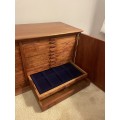 SOLID WOODEN CABINET - designed to store and display 160 NGC slabs and 2 bottom storage