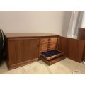 SOLID WOODEN CABINET - designed to store and display 160 NGC slabs and 2 bottom storage