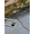 Natural 1.78 Ct Green Sapphire UNHEATED Small chip under stone on side Low bids