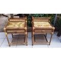 Awesome pair of cane bedside tables.