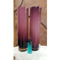 Beautiful pair of matching lilac glass vases.
