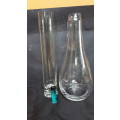 Beautiful pair of tall glass vases.