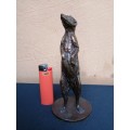 Solid bronze meerkat sculpture by Sarah Richards.
