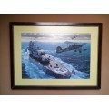 Large German ship and plane framed puzzle.