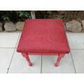 Beautiful red dressing table stool.