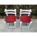 Stunning pair of white pole chairs.