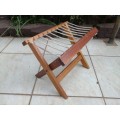 Awesome old solid wood fold up fishing stool.