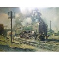 Stunning old print of the Evening Star steam train.