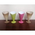 Beautiful set of 4 cone dessert bowls.