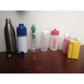 Collection of 13 water bottles.