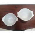 Pair of small, original Pyrex bowls.