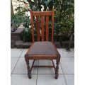 Beautiful single vintage oak high-back chair.