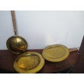 Stunning pair of old brass bed warmers.