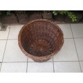 Lovely, large round cane basket.