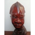 Beautiful solid wood carved lady bust.