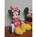 Mickey and Minnie soft toys.
