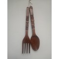 Lovely pair of large wooden utensils.