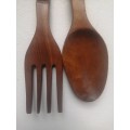 Lovely pair of large wooden utensils.
